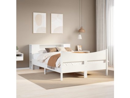 Multidom Posteľ bez matraca biela 140x200 cm masívna borovica
