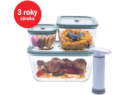STATUS Viva 4-dielny set sklenených vákuových dóz 131201, mint