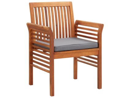 Multidom Záhradná jedálenská stolička s vankúšom akáciový masív