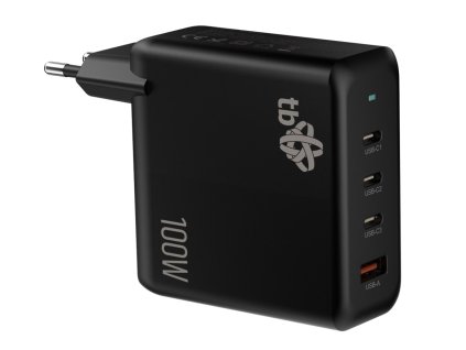 TB 3x USB-C + 1x USB-A nabíjačka, GaN, 100W, čierna