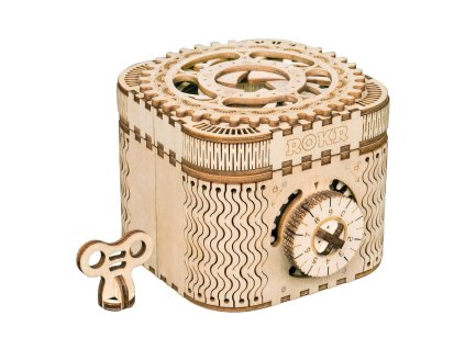 RoboTime 3D drevené mechanické puzzle šperkovnica