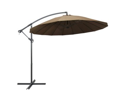 Multidom Závesný slnečník, sivohnedý 3 m, hliníková tyč