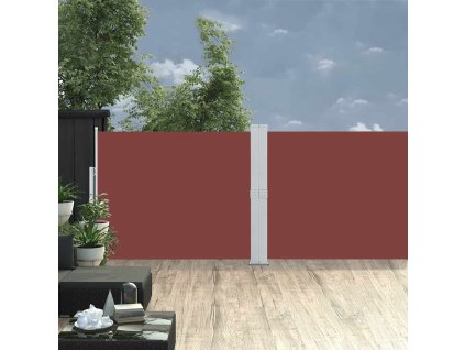 Multidom Zaťahovacia bočná markíza na terasu 140x1200 cm, hnedá