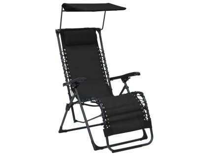 Multidom Skladacia terasová stolička textilénová čierna