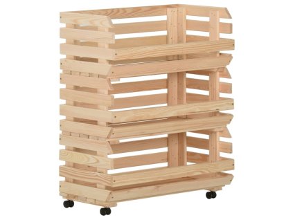 Multidom Vozík na zeleninu 77x30x80 cm masívne borovicové drevo