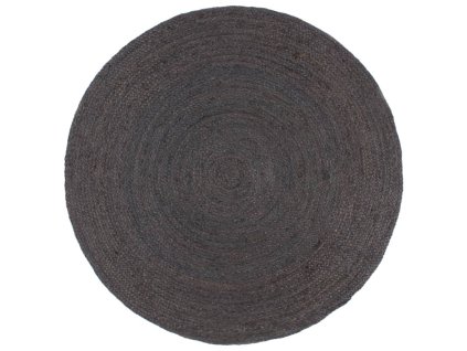 Multidom Ručne vyrobený koberec tmavosivý 240 cm jutový okrúhly