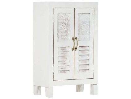 Multidom Komoda biela 55x30x90 cm masívne akáciové drevo