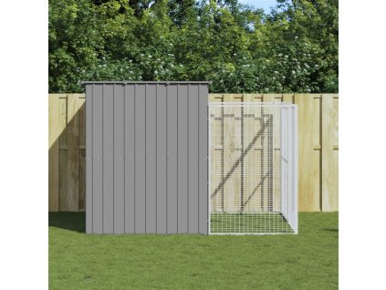 Multidom Búda pre psa s výbehom bledosivá 214x253x181 cm pozink. oceľ