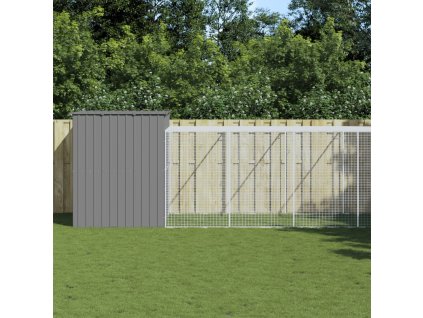 Multidom Búda pre psa s výbehom bledosivá 214x661x181 cm pozink. oceľ