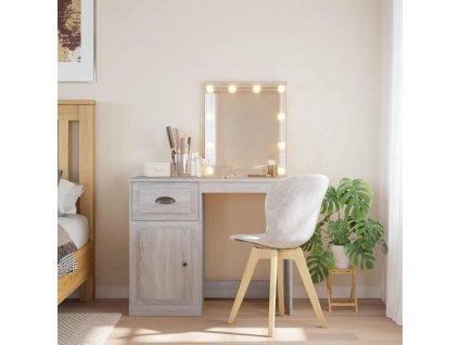 Multidom Toaletný stolík s LED svetlami sivý sonoma 90x42x132,5 cm