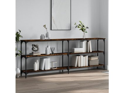 Multidom Konzolový stolík dymový dub 200x29x75 cm kompozitné drevo