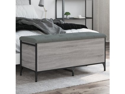 Multidom Úložná lavička sivá sonoma 102x42x45 cm kompozitné drevo