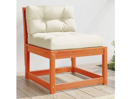 Multidom Záhradná pohovka s podložkami, voskovo hnedá, borovicový masív