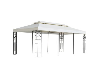 Multidom Altánok s dvojitou strieškou, biely 6x3 m, oceľ
