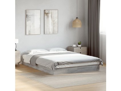 Multidom Posteľný rám sivý dub sonoma 140x200 cm kompozitné drevo