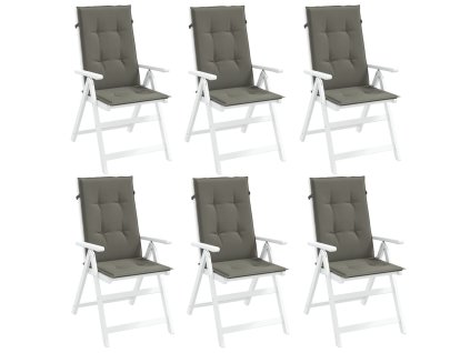 Multidom Vankúše na stoličky 6 ks tmavosivá melanž 120x50x4 cm látka