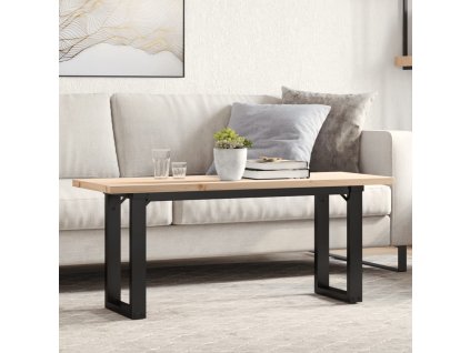 Multidom Konferenčný stolík v tvare O 110x40x45,5 cm borovica a oceľ