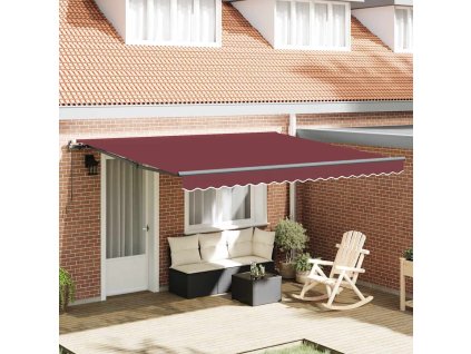 Multidom Ručne zaťahovacia markíza burgundská 400x300 cm