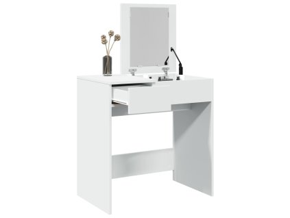 Multidom Toaletný stolík so zrkadlom biely 73x46,5x120 cm