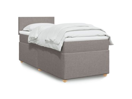 Multidom Posteľný rám boxspring s matracom sivohnedý 90x190 cm látka