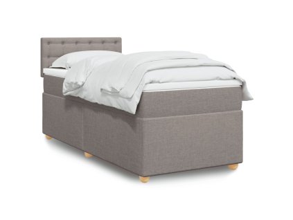 Multidom Posteľný rám boxspring s matracom sivohnedý 90x190 cm látka