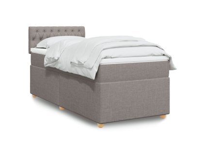 Multidom Posteľný rám boxspring s matracom sivohnedý 90x190 cm látka