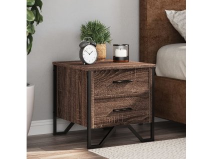 Multidom Nočné stolíky 2 ks hnedý dub 40x41x40 cm kompozitné drevo
