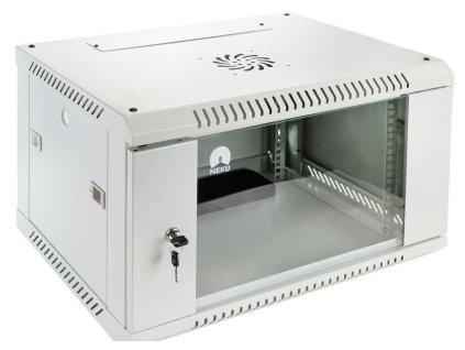 RACK skriňa závesná NEKU TS 19" 6U 450mm, sv. šedá, na samozostavenie