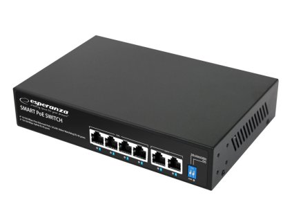 Switch Esperanza Spinner ENS105, 10/100Mbps, 4PoE+2, 60W