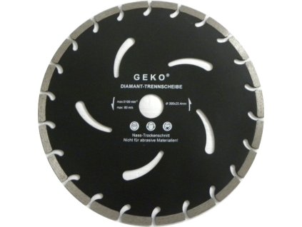 Diamantový rezný kotúč, segmentový, 300x25,4x10 mm GEKO