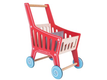 Bigjigs Toys Drevený nákupný vozík Supermarket