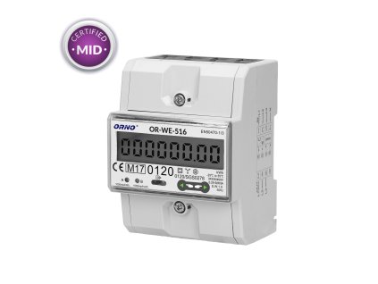 Elektroměr 3F na DIN lištu třífázový ORNO OR-WE-516 digitální, RS-485, MID