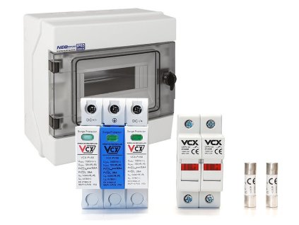Prepäťová ochrana VCX PV50 DC trieda T1T2 (B+C) 3P 1000V 12,5 kA GDT s plynovým iskrovacím zariadením