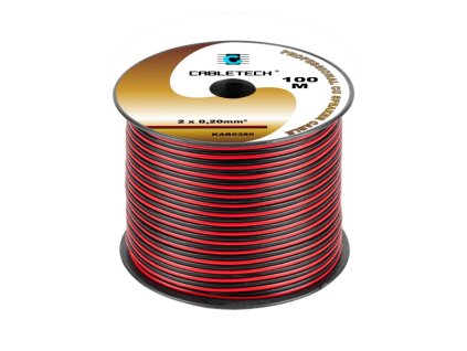 Kábel REPRO. 2x 0,20mm CU čier-červ(100m)