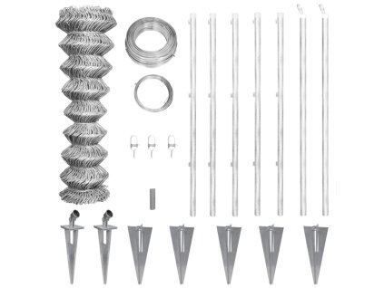 Multidom Drôtené pletivo+stĺpiky a hroty, pozinkovaná oceľ 15x1,5 m