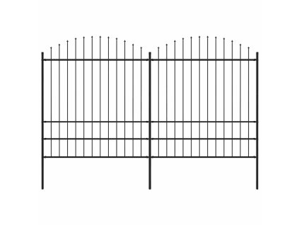 Multidom Záhradný plot s vrchnou časťou z ocele 359x200 cm čierny