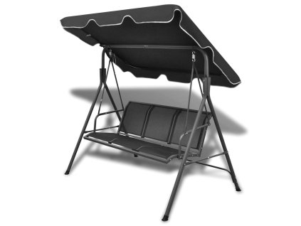 Multidom Záhradná hojdačka so strieškou, čierna