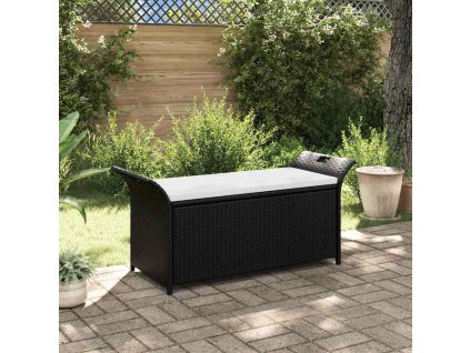 Multidom Úložná lavica s podložkou 138 cm, polyratan, hnedá