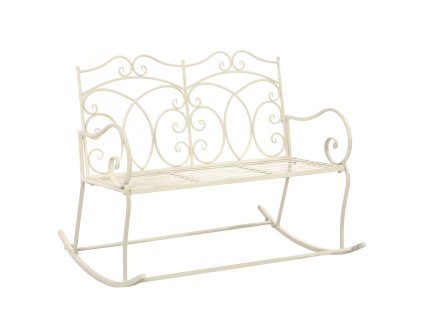 Multidom Záhradná lavička 104 cm, železo, starožitná, biela