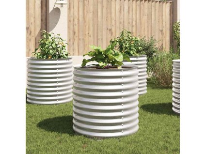 Multidom Vyvýšený záhradný záhon 80x80x81cm, pozinkovaná oceľ,strieborný