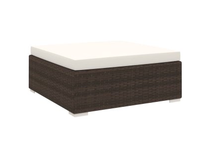 Multidom Taburetka 1 ks s podložkou, polyratan, hnedá