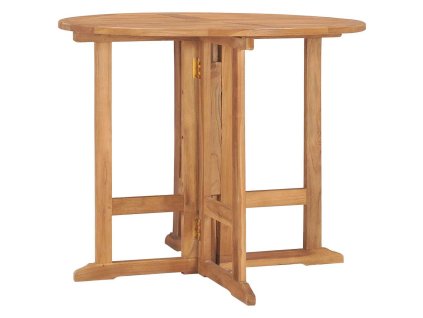 Multidom Skladací záhradný jedálenský stôl Ø90x75 cm tíkový masív