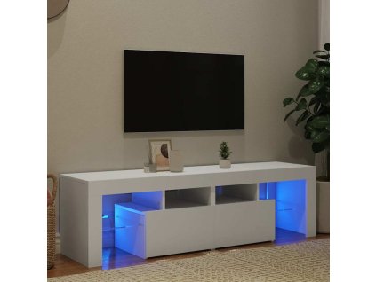 Multidom TV skrinka s LED svetlami, biela 140x36,5x40 cm