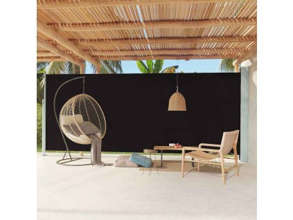 Multidom Zaťahovacia bočná markíza na terasu 220x600 cm čierna