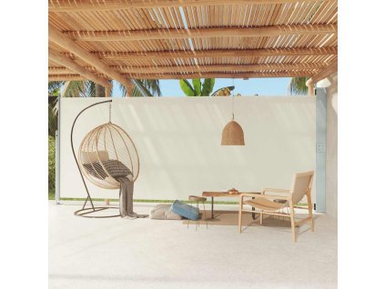 Multidom Zaťahovacia bočná markíza na terasu 220x600 cm krémová