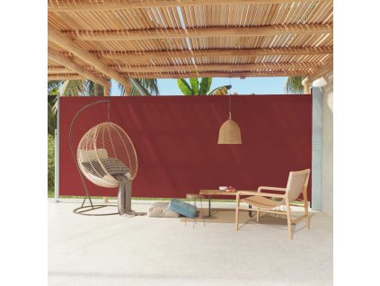 Multidom Zaťahovacia bočná markíza na terasu 220x600 cm červená