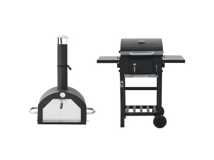 Multidom 3-v-1 vonkajšia pec na pizzu a gril čierna