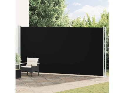 Multidom Zaťahovacia bočná markíza na terasu 200x600 cm čierna