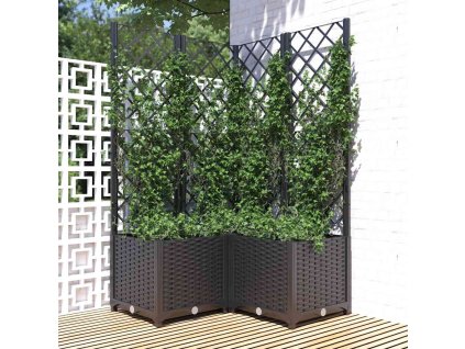 Multidom Záhradný kvetináč s mriežkou čierny 80x80x136 cm PP