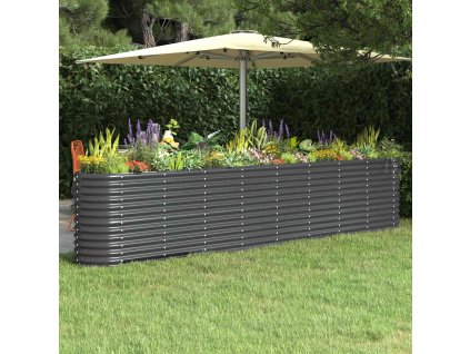 Multidom Vyvýšený záhradný záhon pozinkovaná oceľ 332x40x68 cm antracit